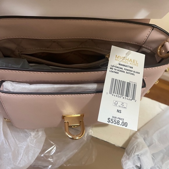 Michael Kors Manhattan Medium Leather Satchel - Picture 7 of 11